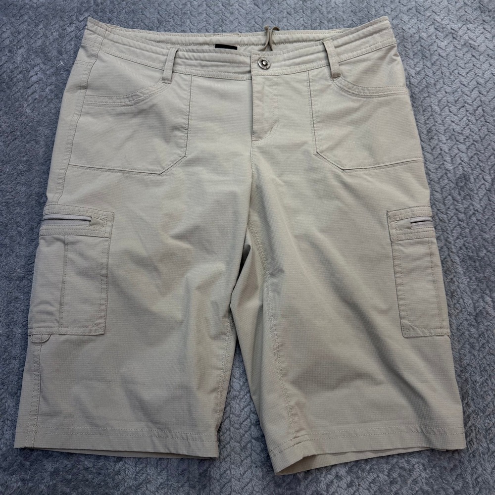 Kuhl Cargo Shorts Womens 12 Hiking Utility Tan Ripstop RECCO Mountain Outdoor